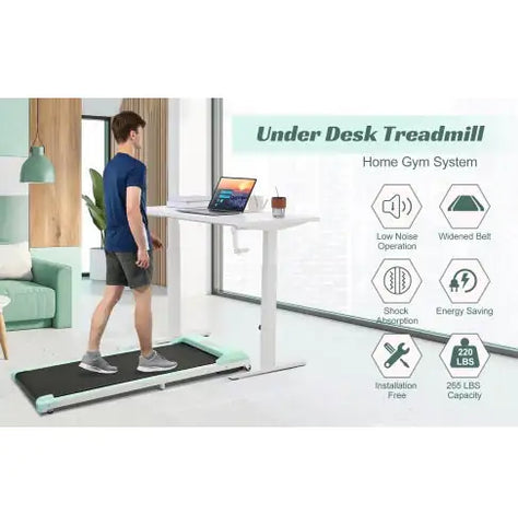 Image of 2 In 1 Under Desk Electric Treadmill 2.5HP, Remote Control, Display, Walking Jogging Running Machine Fitness Equipment For Home Gym Office