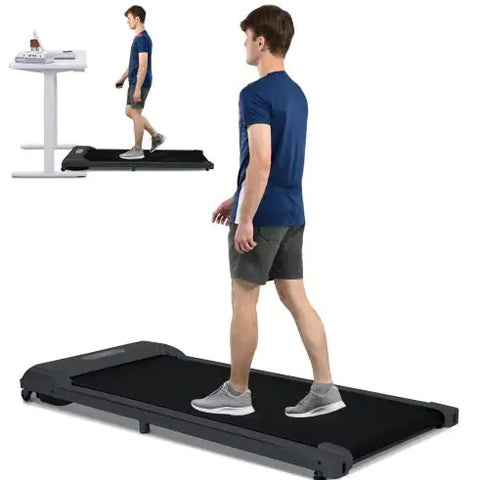Image of 2 In 1 Under Desk Electric Treadmill 2.5HP, Remote Control, Display, Walking Jogging Running Machine Fitness Equipment For Home Gym Office