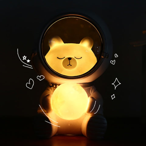 Image of Creative Cute Galaxy Guardian Pet Astronaut Night Light Personality Bedroom Decoration Lights Star Light Kids Toys Birthday Gift