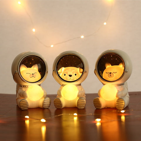 Image of Creative Cute Galaxy Guardian Pet Astronaut Night Light Personality Bedroom Decoration Lights Star Light Kids Toys Birthday Gift