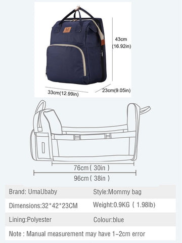 Image of Baby Diaper Bag & Changing Bed