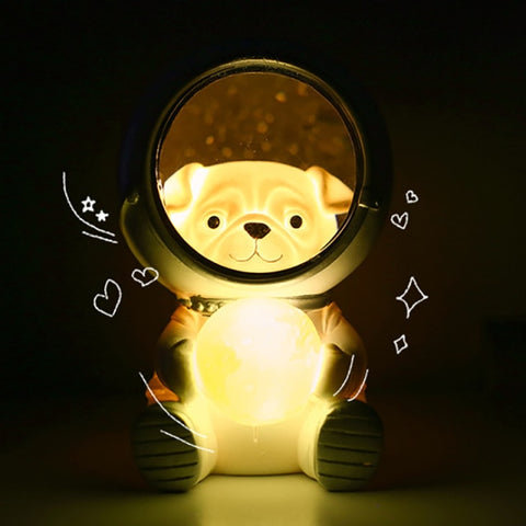 Image of Creative Cute Galaxy Guardian Pet Astronaut Night Light Personality Bedroom Decoration Lights Star Light Kids Toys Birthday Gift