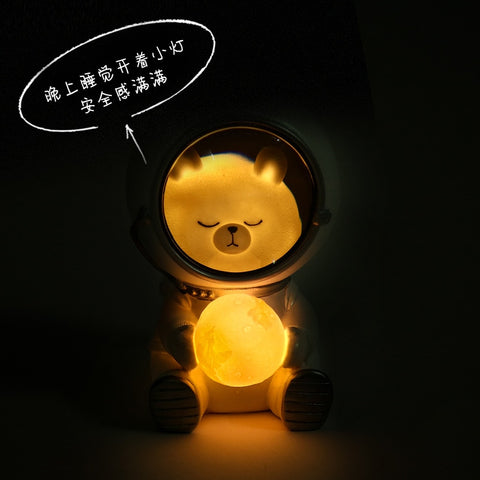 Image of Creative Cute Galaxy Guardian Pet Astronaut Night Light Personality Bedroom Decoration Lights Star Light Kids Toys Birthday Gift