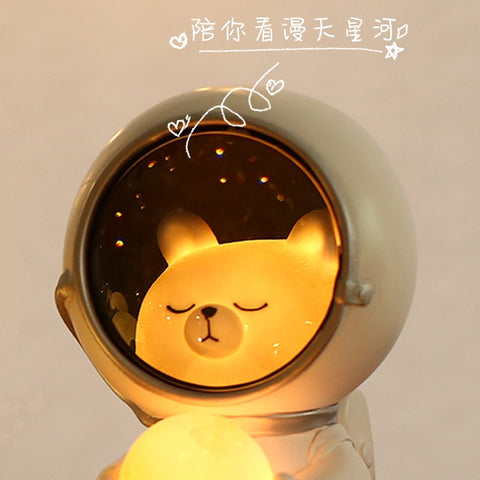 Image of Creative Cute Galaxy Guardian Pet Astronaut Night Light Personality Bedroom Decoration Lights Star Light Kids Toys Birthday Gift