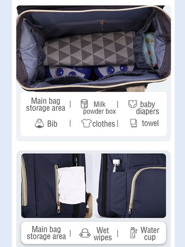 Image of Baby Diaper Bag & Changing Bed