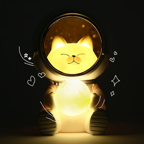 Image of Creative Cute Galaxy Guardian Pet Astronaut Night Light Personality Bedroom Decoration Lights Star Light Kids Toys Birthday Gift