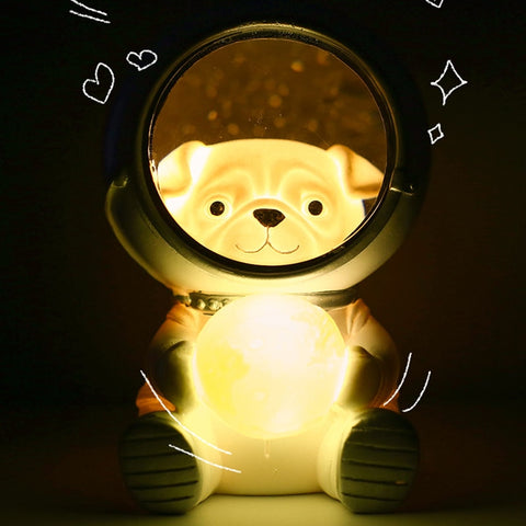 Image of Creative Cute Galaxy Guardian Pet Astronaut Night Light Personality Bedroom Decoration Lights Star Light Kids Toys Birthday Gift